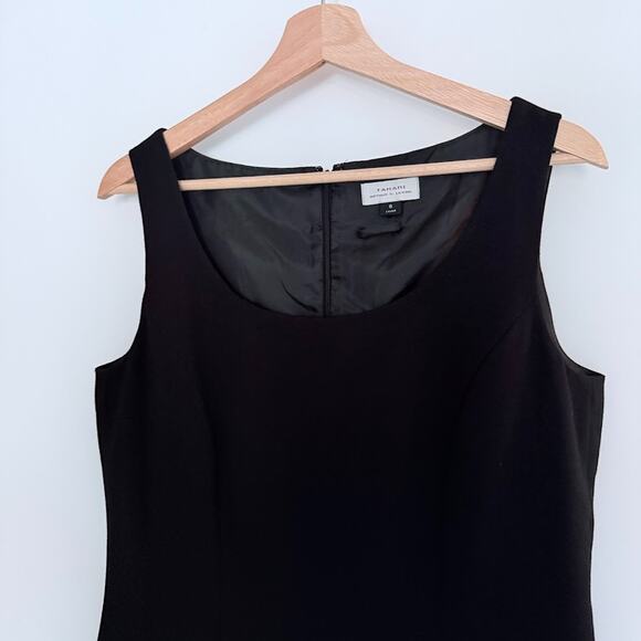 Classic Black Sheath Dress by Tahari Arthur S. Levine WMNS Size 8 Formal Lined - Picture 2 of 16